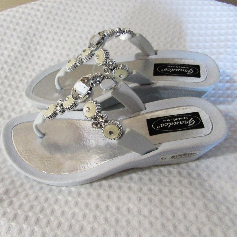 White Sandals 2" Heel's Size 6